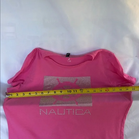PRE-LOVED NAUTICA WOMEN’s PINK SHORT SLEEVE TEE- SIZE LARGE - Picture 12 of 12
